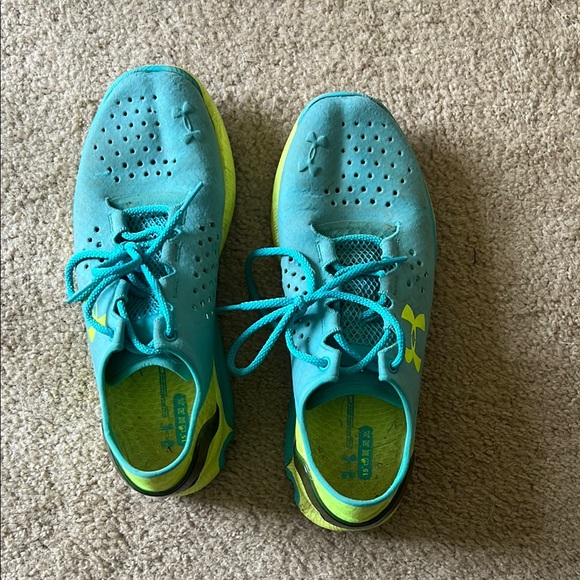 Under Armour Shoes - Under Armour Teal and Yellow Running Shoes